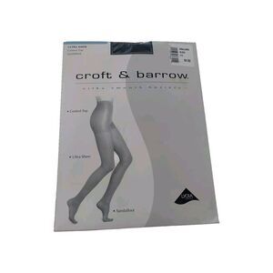 CROFT & BARROW *Black* CONTROL TOP  Pantyhose  SIZE sm/med New In Packaging